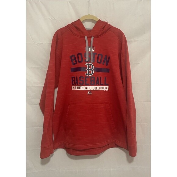 Boston Red Sox Majestic Field Therma Base Hoodie Hooded Sweatshirt Men’s Large - Picture 1 of 12